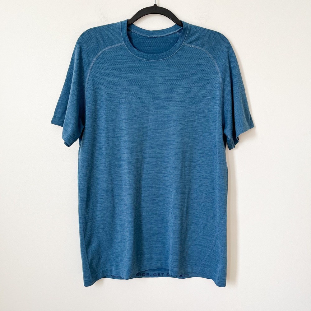 Lululemon Metal Vent Tech Short Sleeve Shirt Mens Large Blue